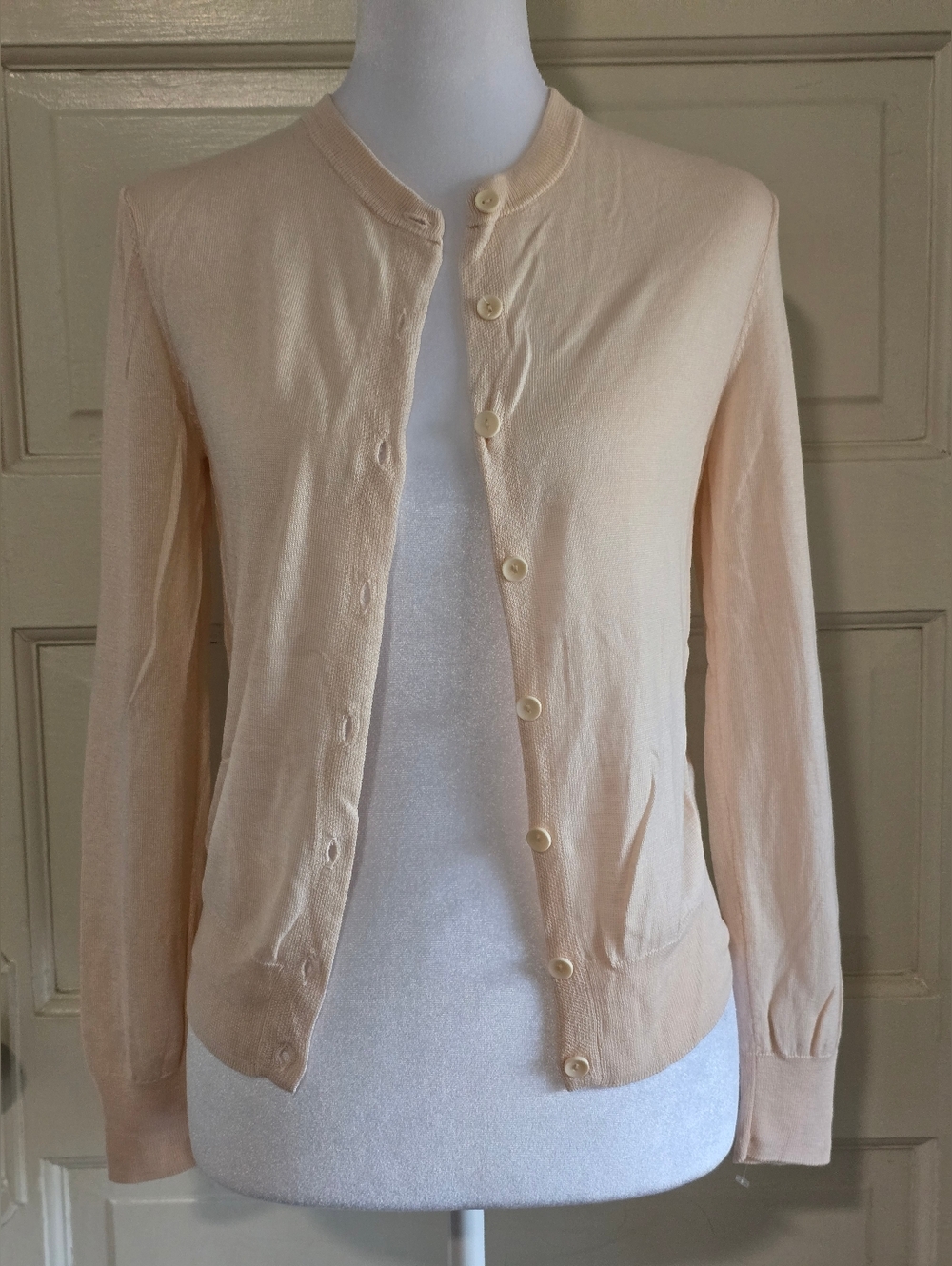 Zara Classic Crewneck Cardigan Sweater